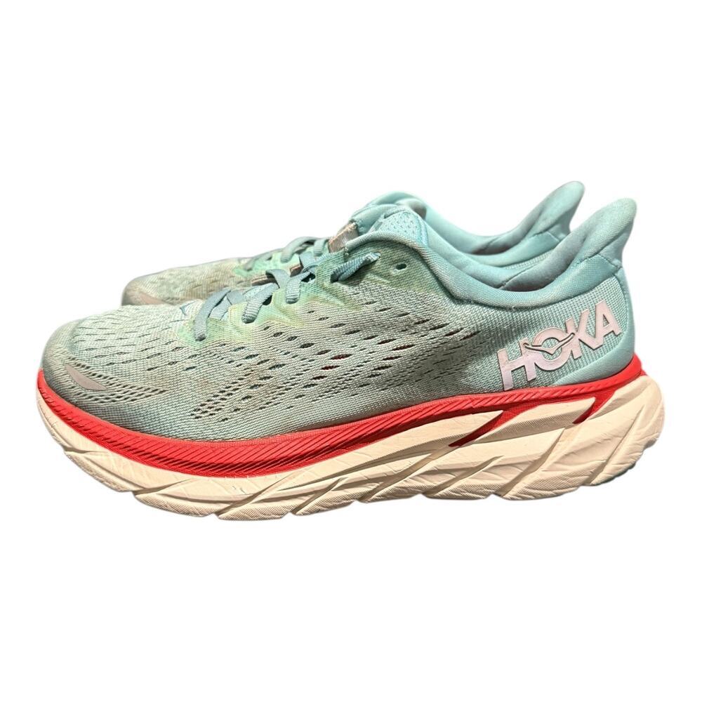 Hoka One One Clifton 8 Womens Size 8 B Sneakers Walking Aquarelle - Picture 5 of 9